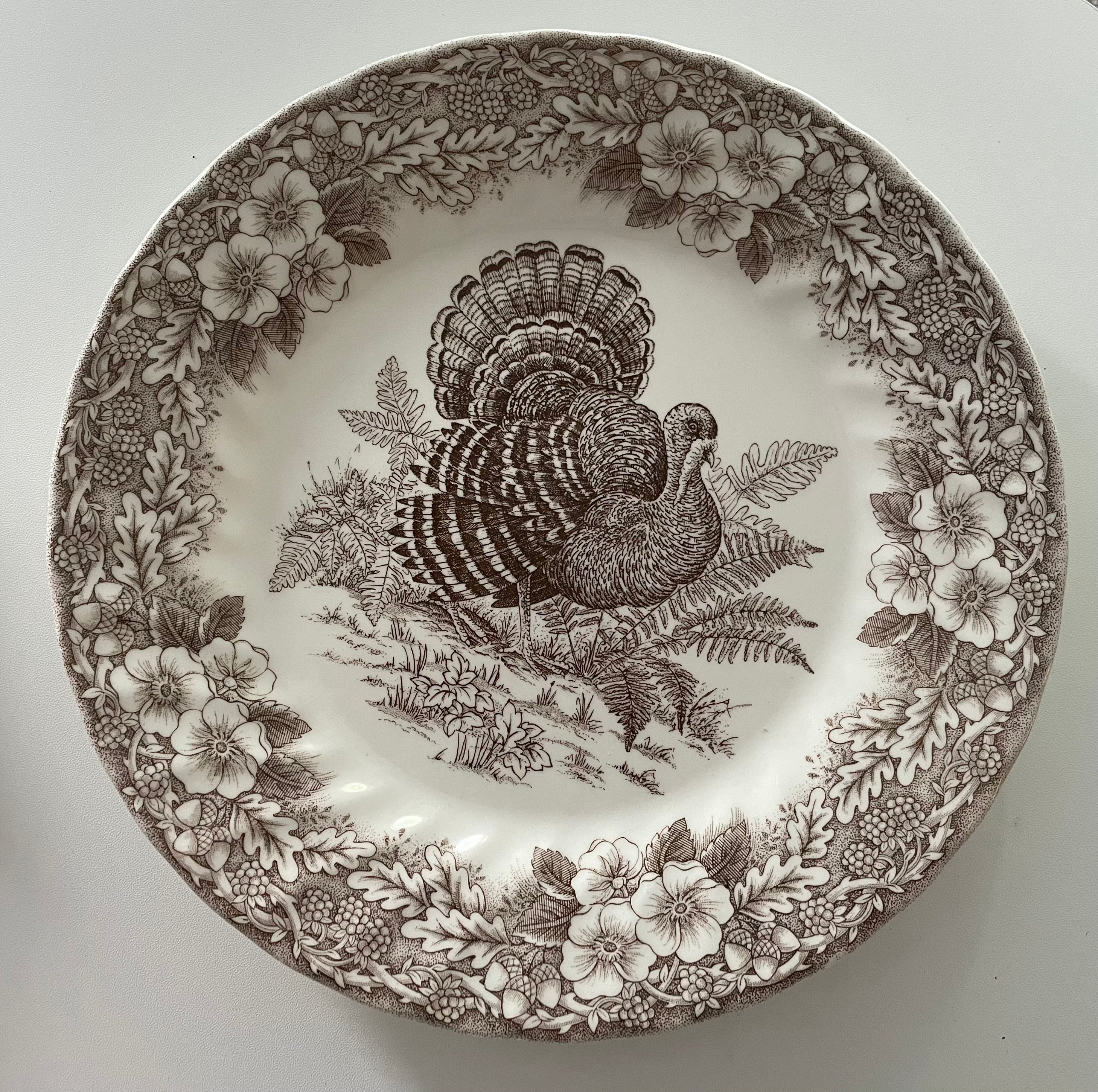 Queen's Myott Thanksgiving Brown 10 inch Dinner Plate