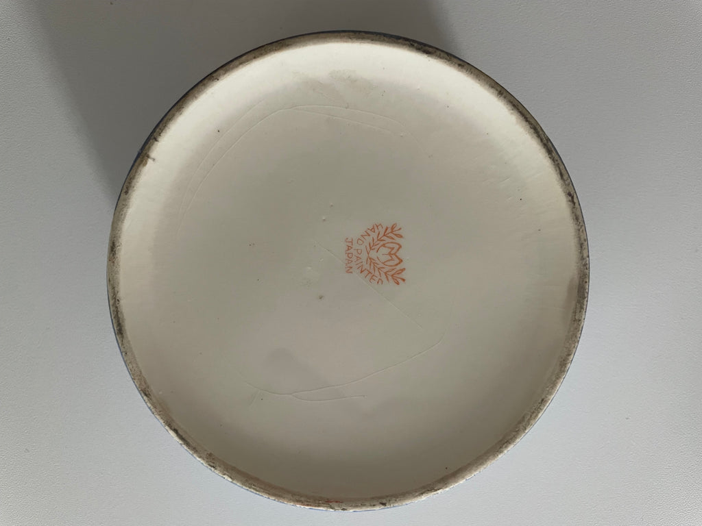 Antique Moriyama Blue Pagoda Trinket Box