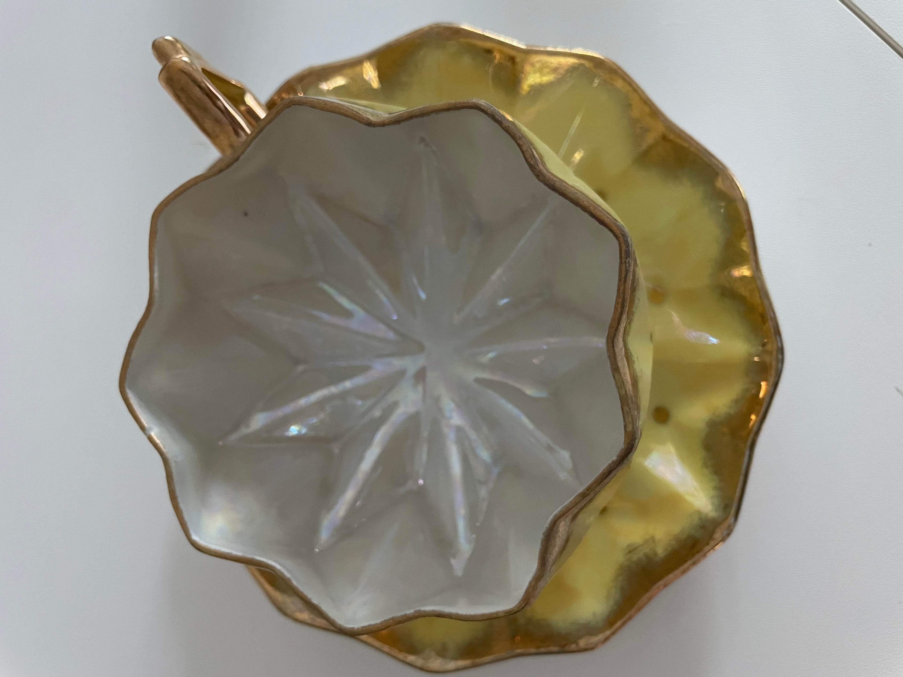 Vintage 1950's Royal Sealy Yellow Lusterware Teacup & Saucer
